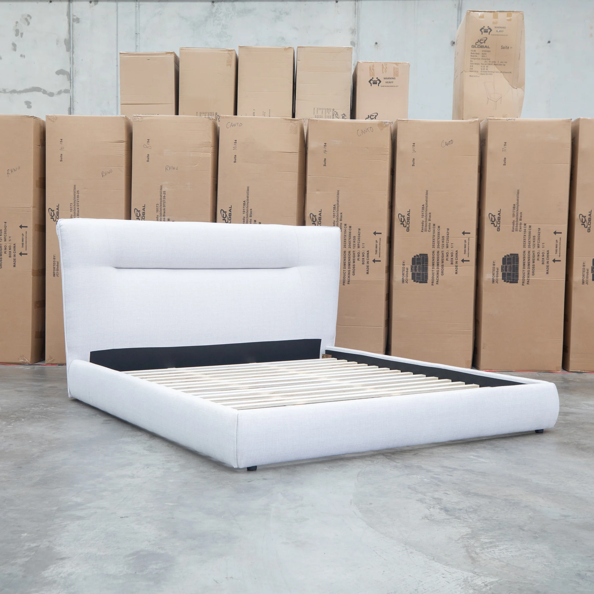 Quinn King Upholstered Bed - Natural - Image 8