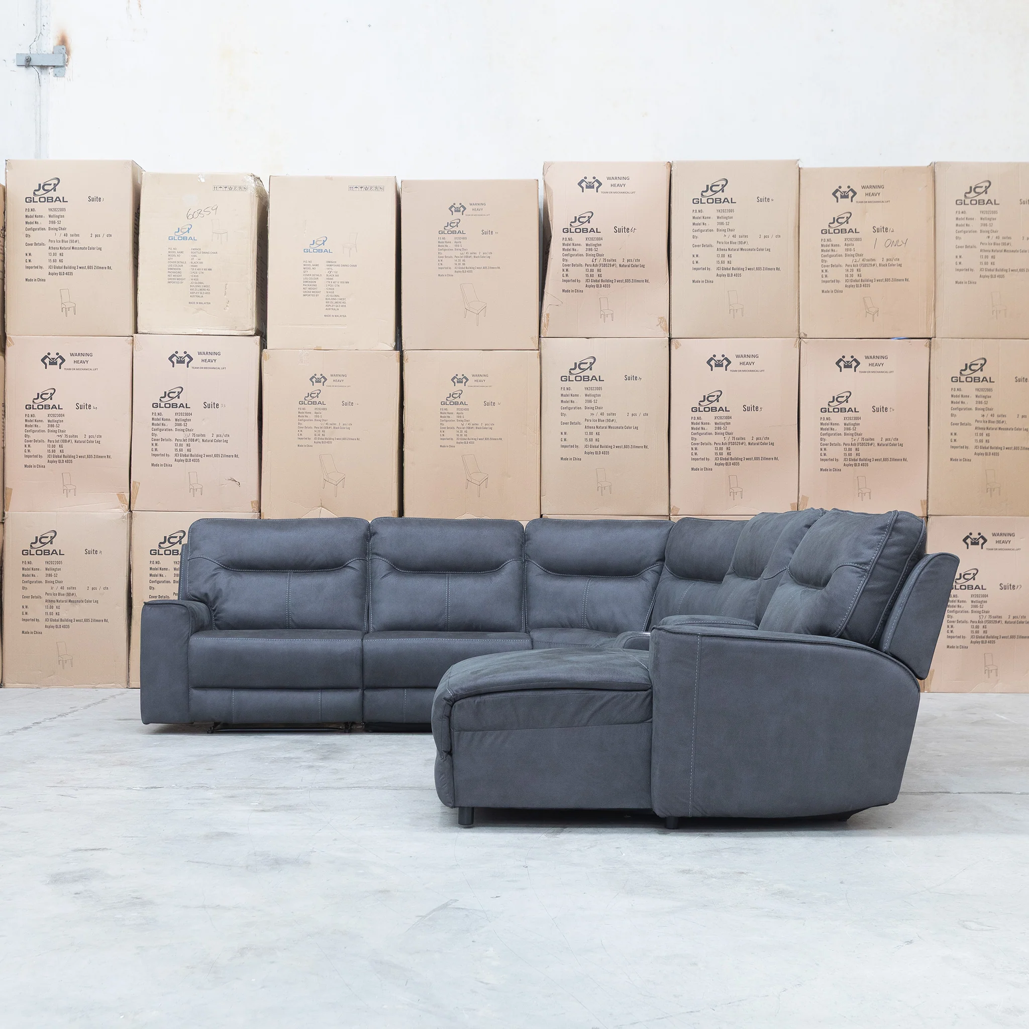 Rottnest Modular Electric Corner Chaise Lounge - Grey - Image 9