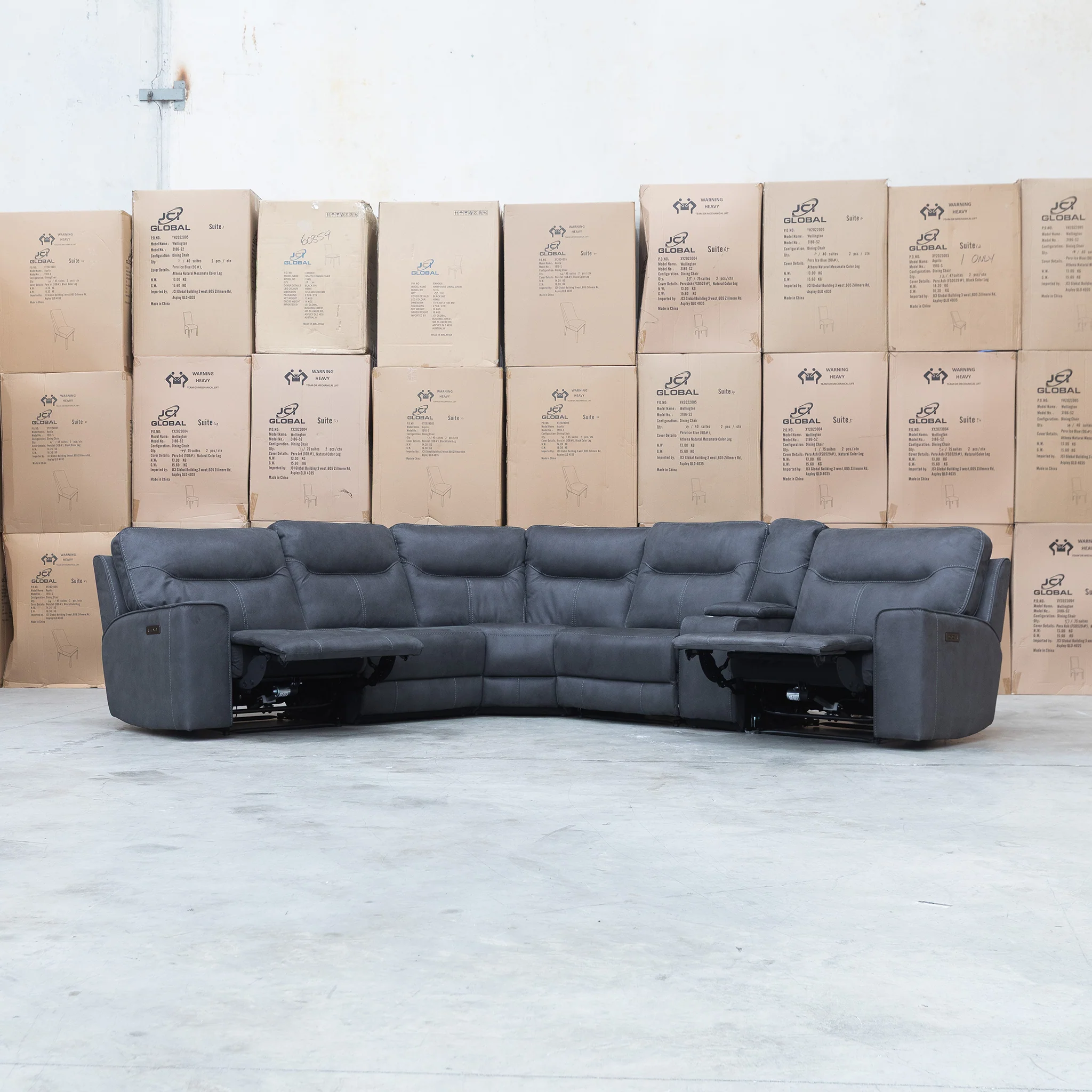 Rottnest Modular Electric Corner Lounge - Grey - Image 4