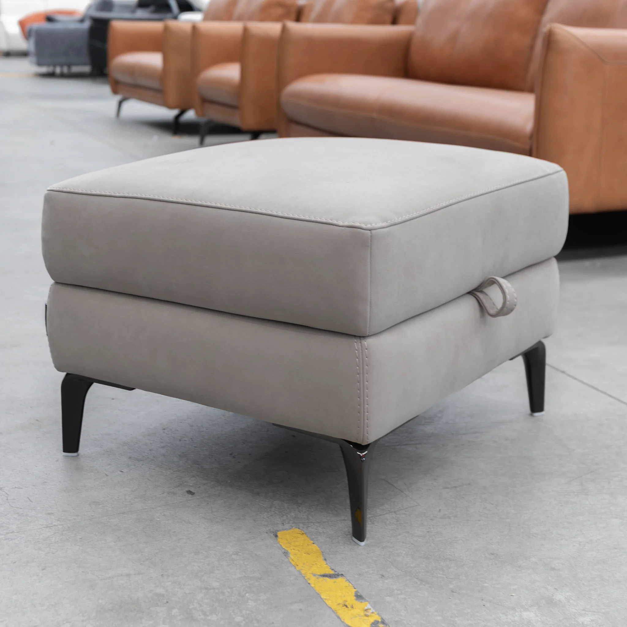 RS-13250-PR Square ottoman - Light Khaki - Floor Stock