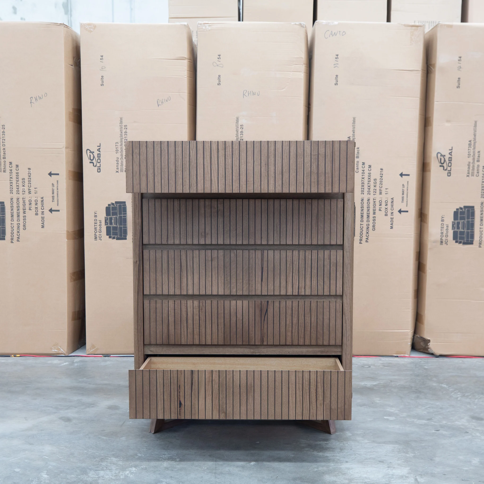Santos Messmate Five Drawer Tallboy - Aussie Smoke - Image 3