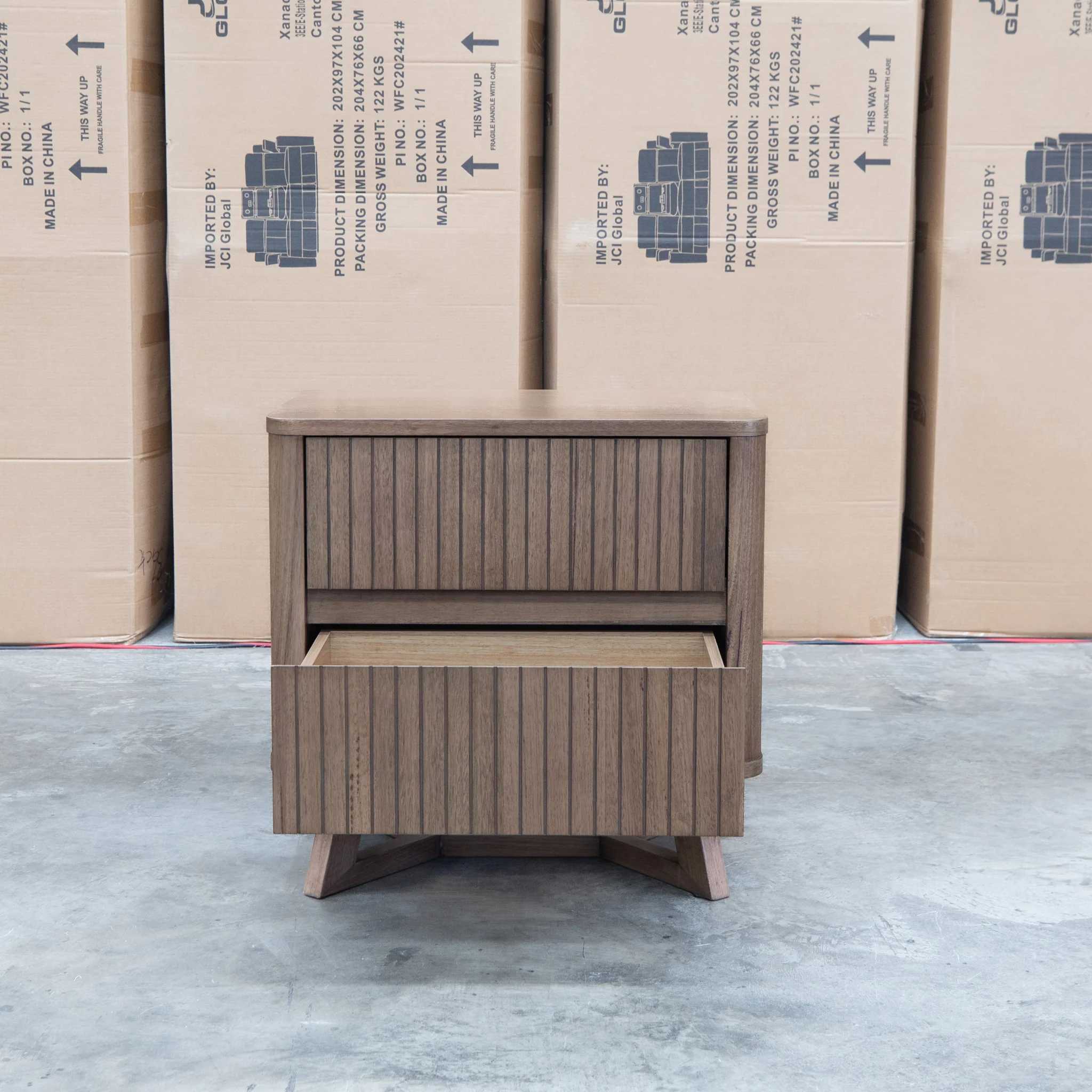 Santos Messmate Two Drawer Bedside - Aussie Smoke - Image 3