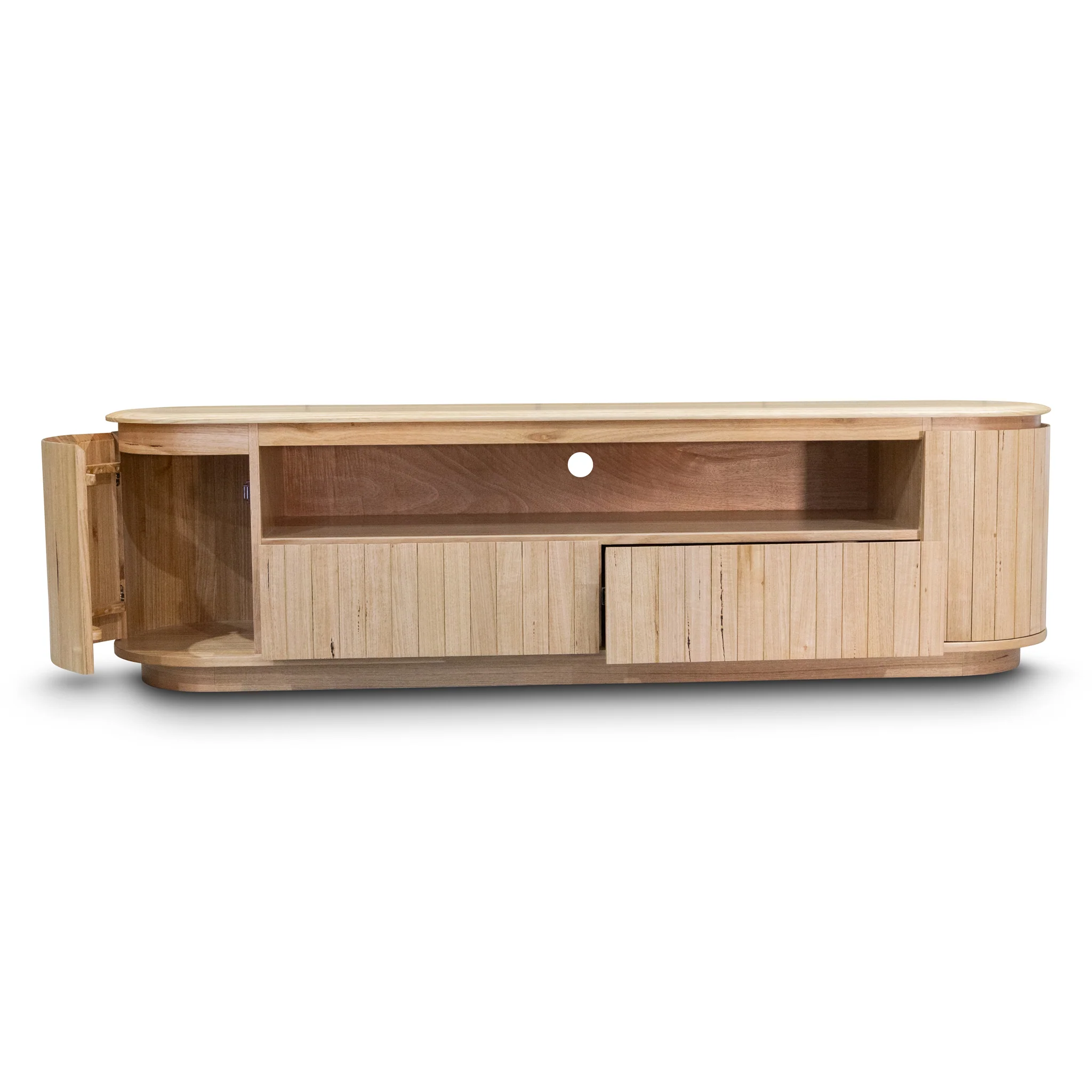 Semillon New Zealand Ash 2 Drawer Entertainment Unit - Natural - Image 17
