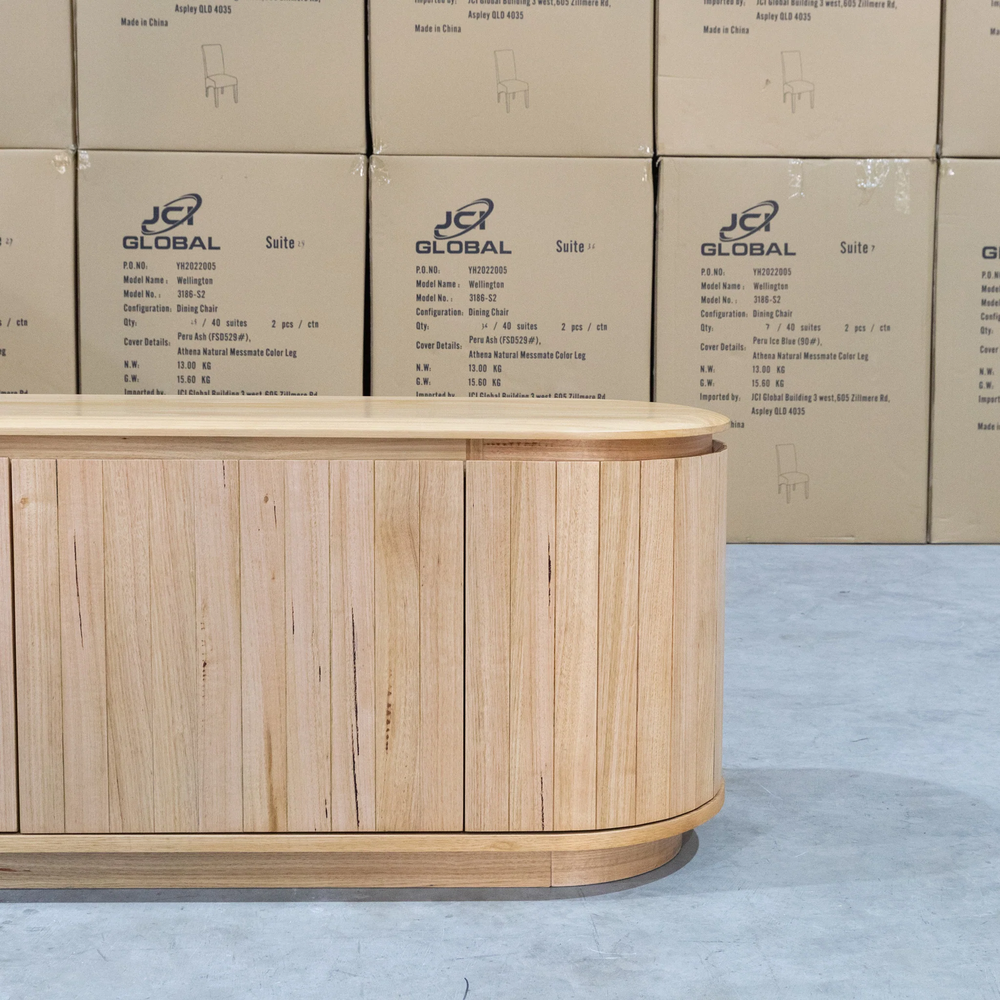 Semillon New Zealand Ash 5 Door Entertainment Unit - Natural - Image 10
