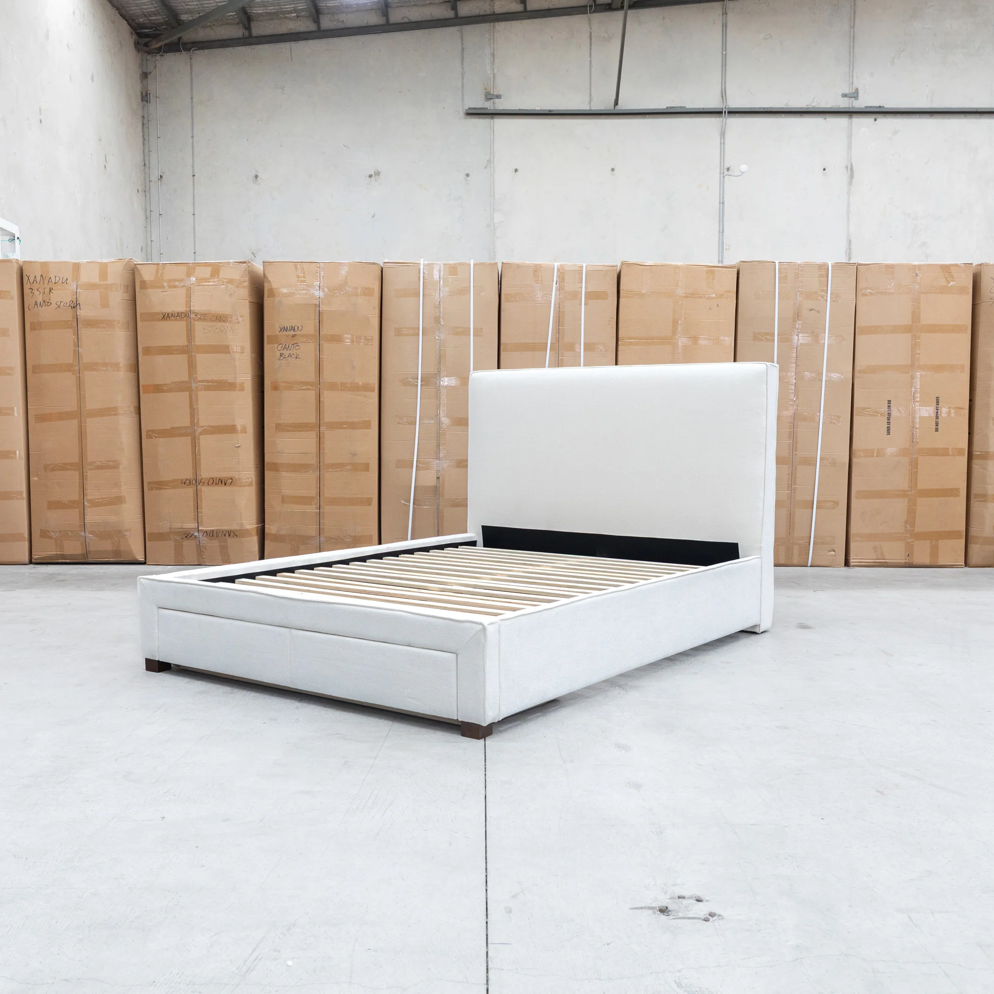 Talia Double Fabric Storage Bed - Bone - Image 13