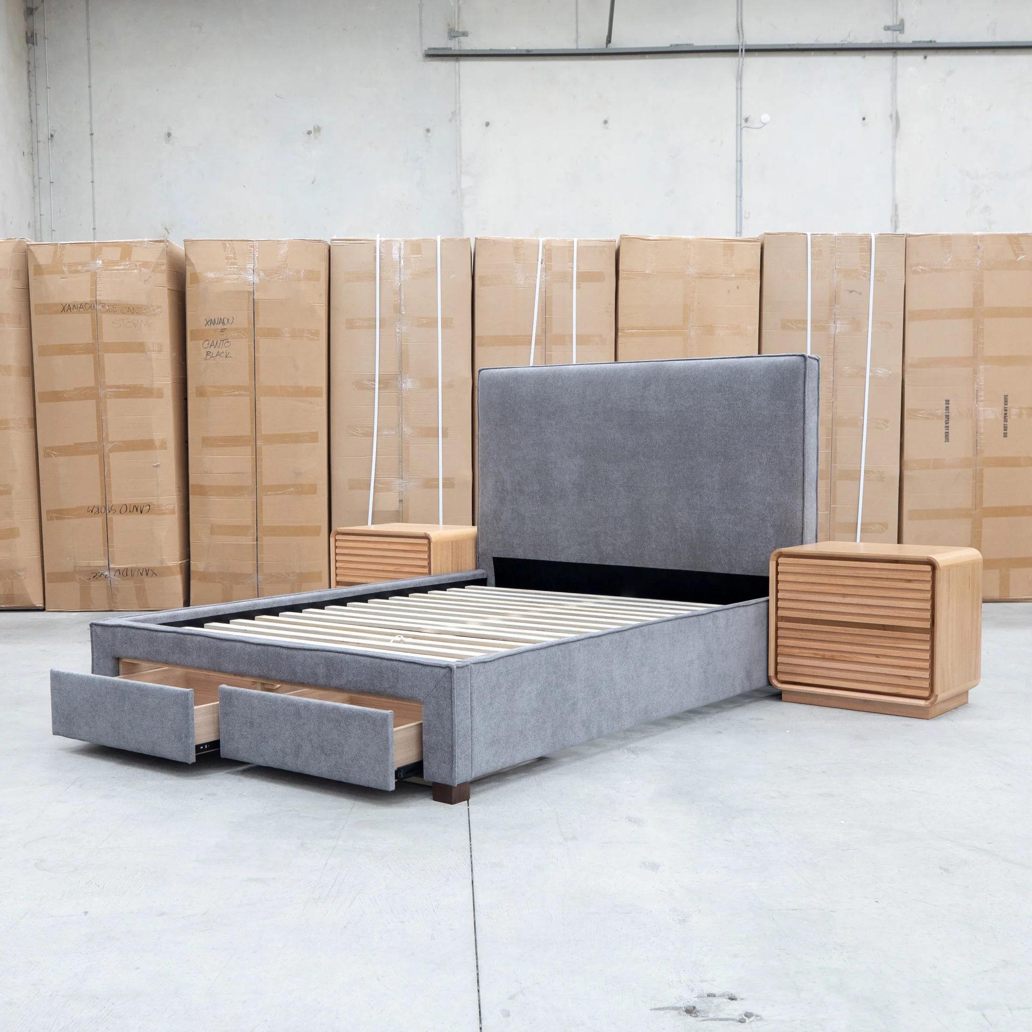 Talia Double Fabric Storage Bed - Storm - Image 11