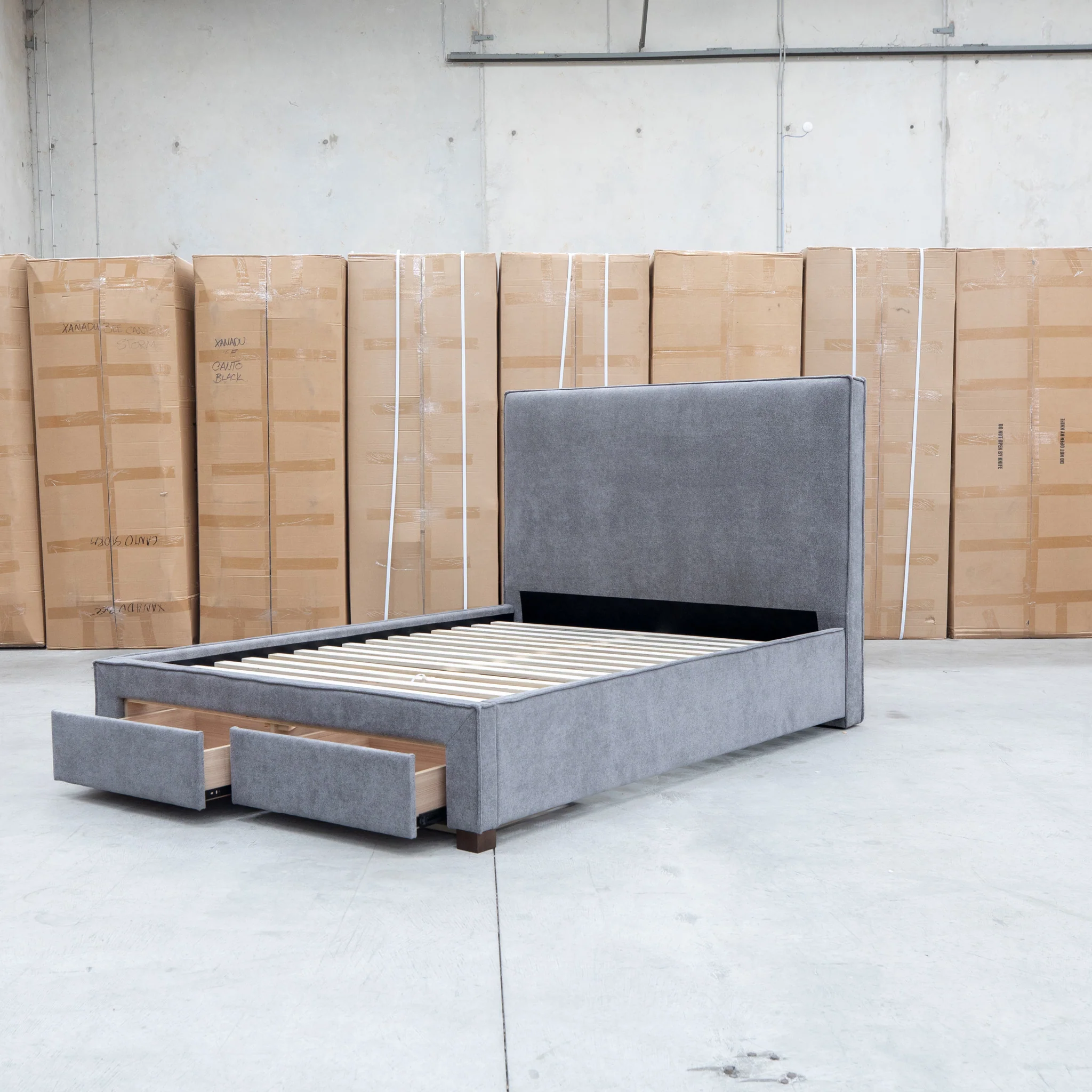 Talia Double Fabric Storage Bed - Storm - Image 12
