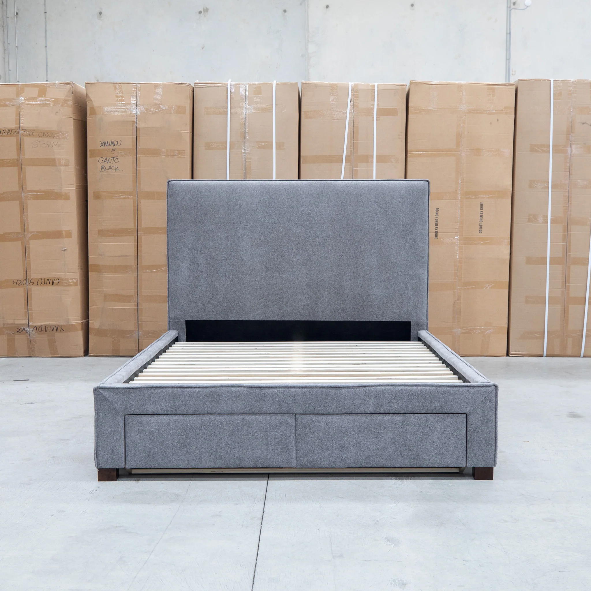 Talia Double Fabric Storage Bed - Storm - Image 3