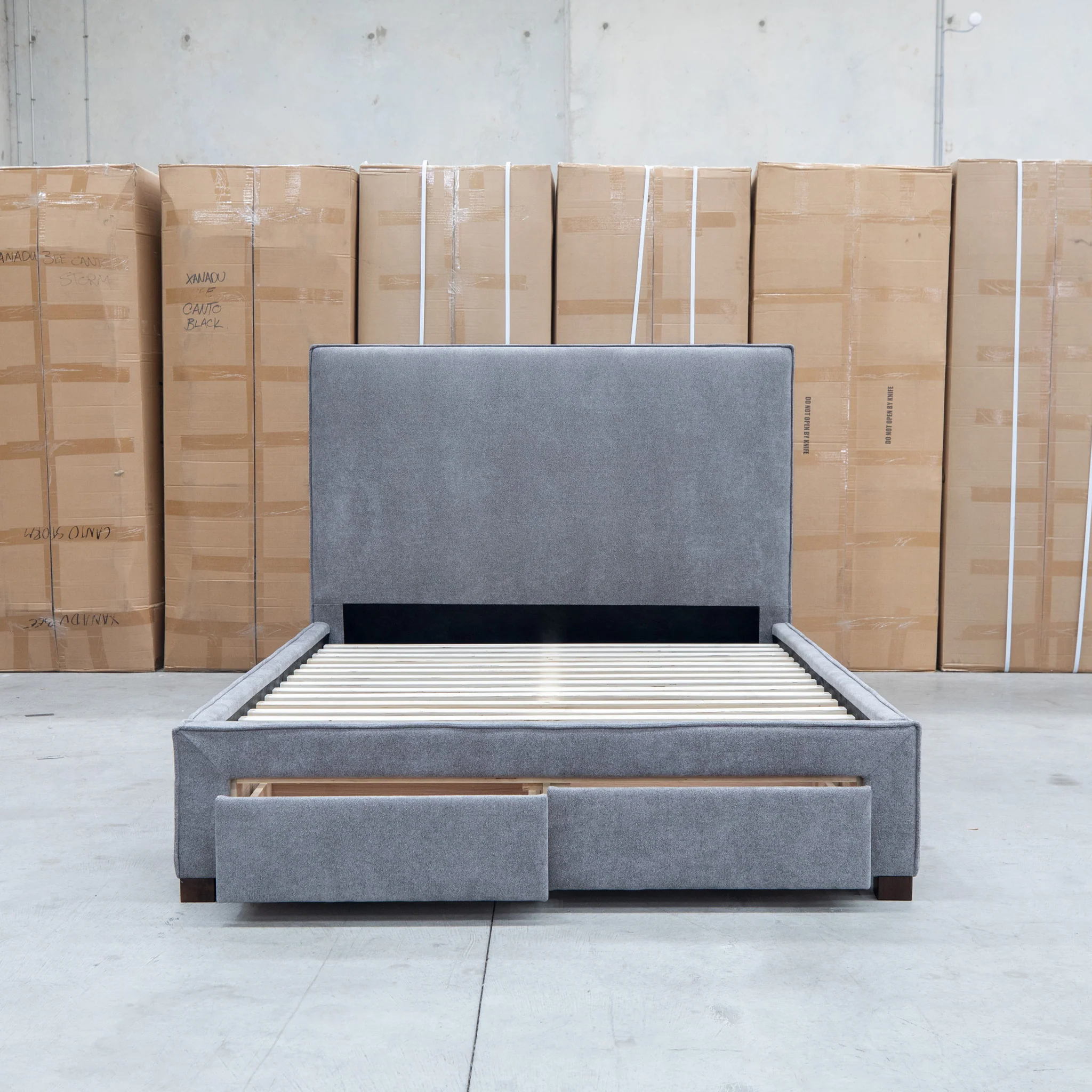 Talia Double Fabric Storage Bed - Storm - Image 4