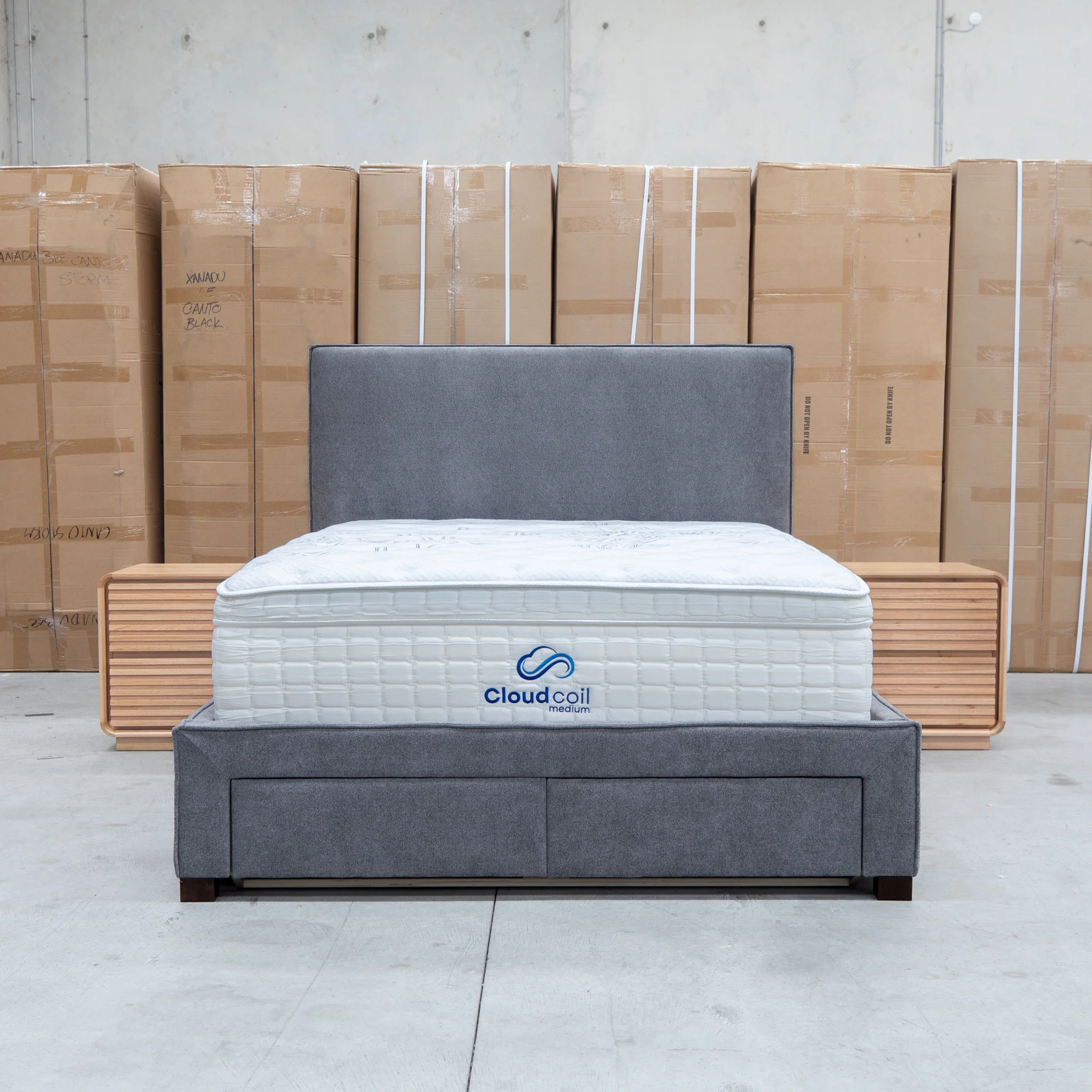 Talia Double Fabric Storage Bed - Storm - Image 5