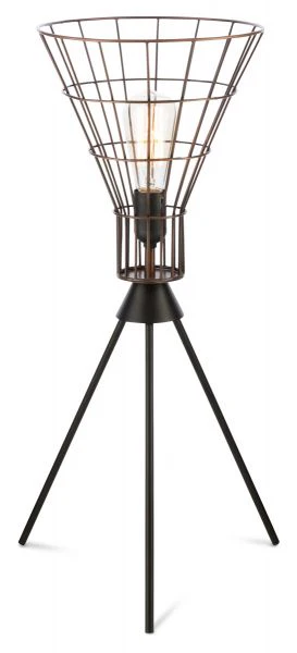 Torch Iron Wire Table Lamp - Antique Copper/Black Legs - FH11 - Available In-Store Only