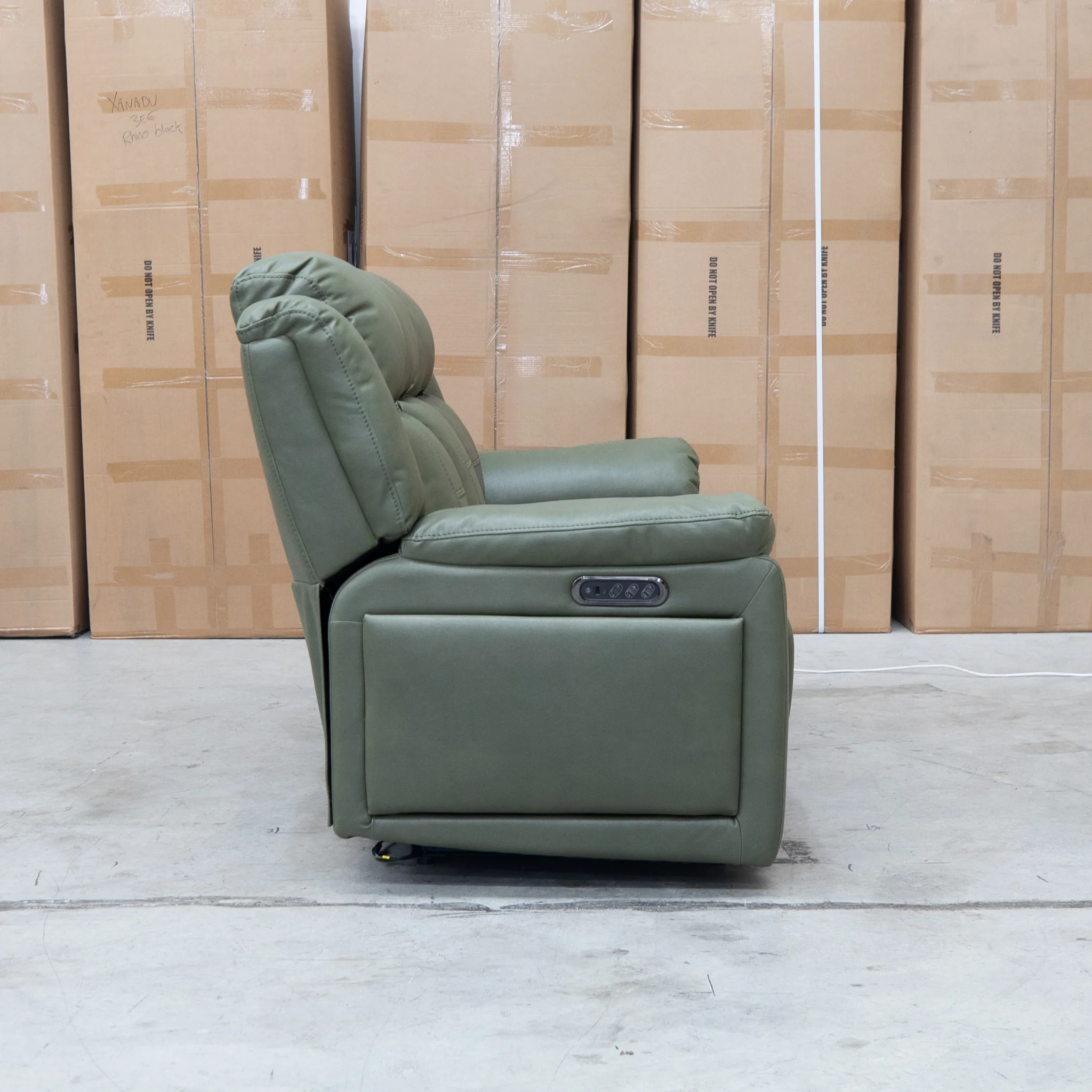 Venus Three Seat Triple-Motor Electric Recliner Lounge - Moss - Image 20