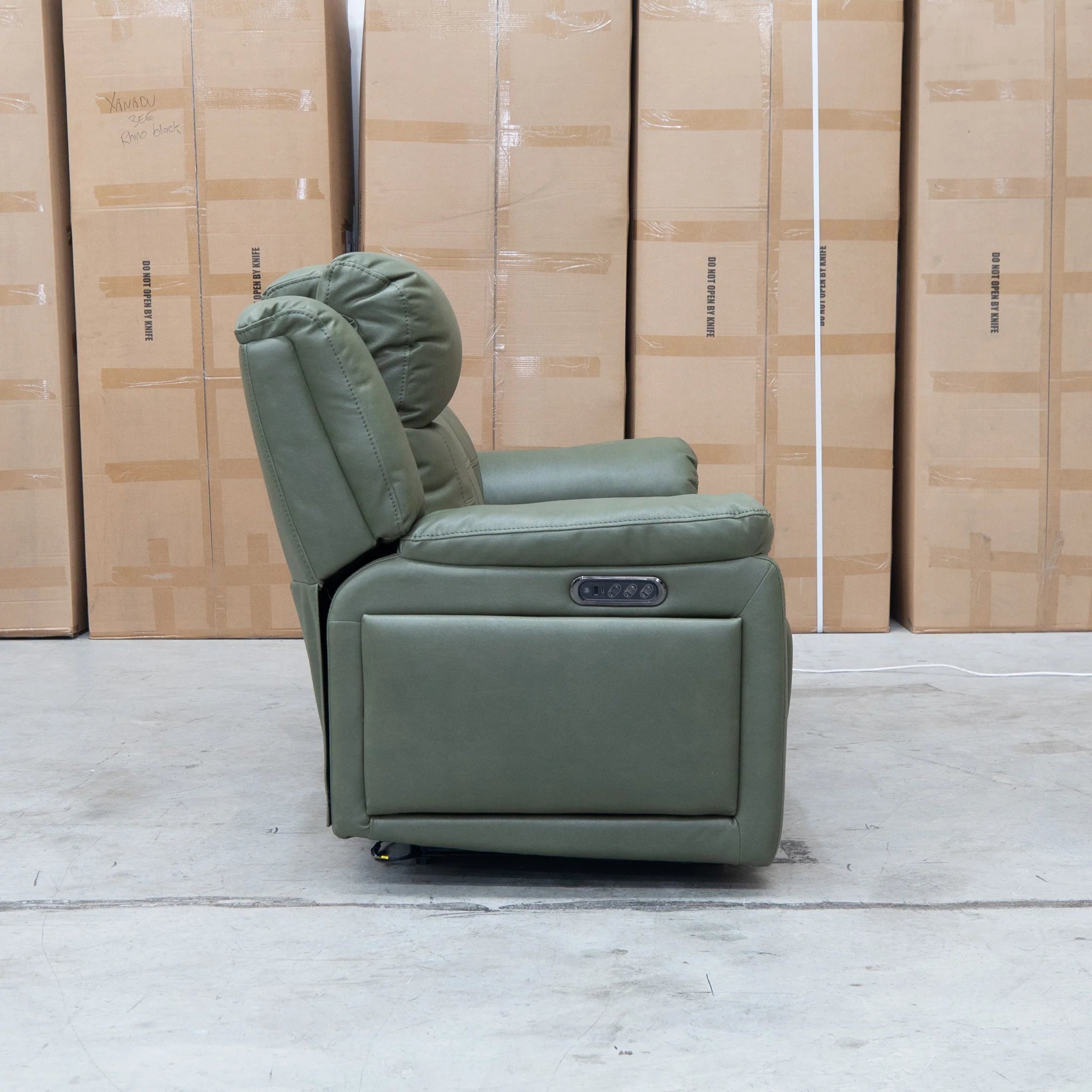 Venus Three Seat Triple-Motor Electric Recliner Lounge - Moss - Image 22