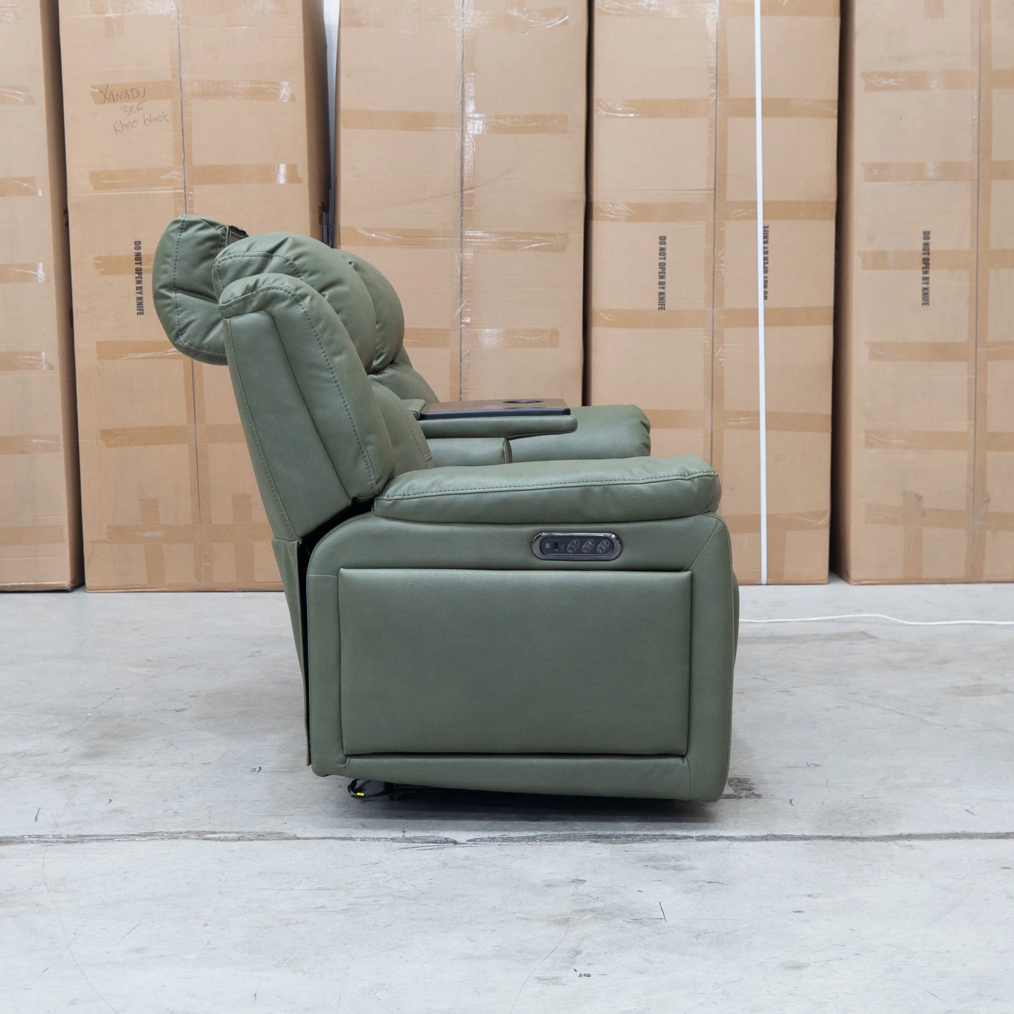 Venus Three Seat Triple-Motor Electric Recliner Lounge - Moss - Image 25
