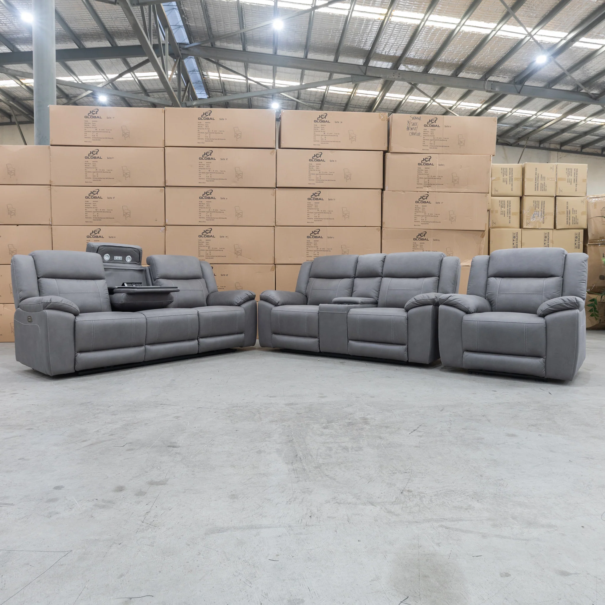 Venus Two Seat Dual-Motor Recliner Theatre - Ash - MK1 - Image 12