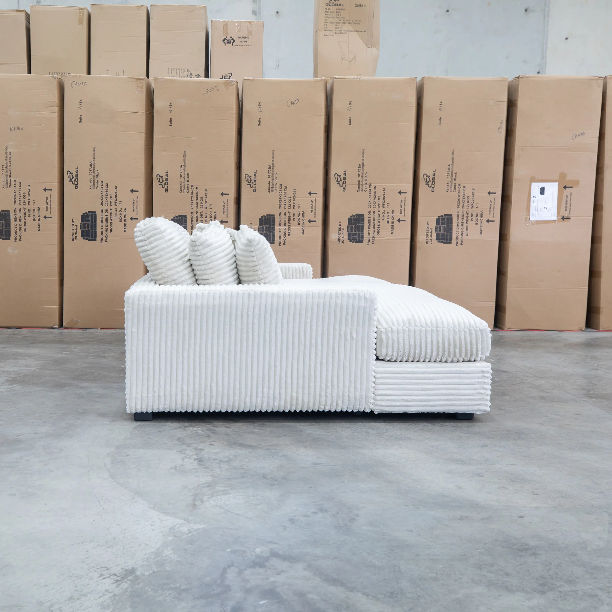 Vermont Oversized Plush Double Chaise Lounge - Beige - Image 5