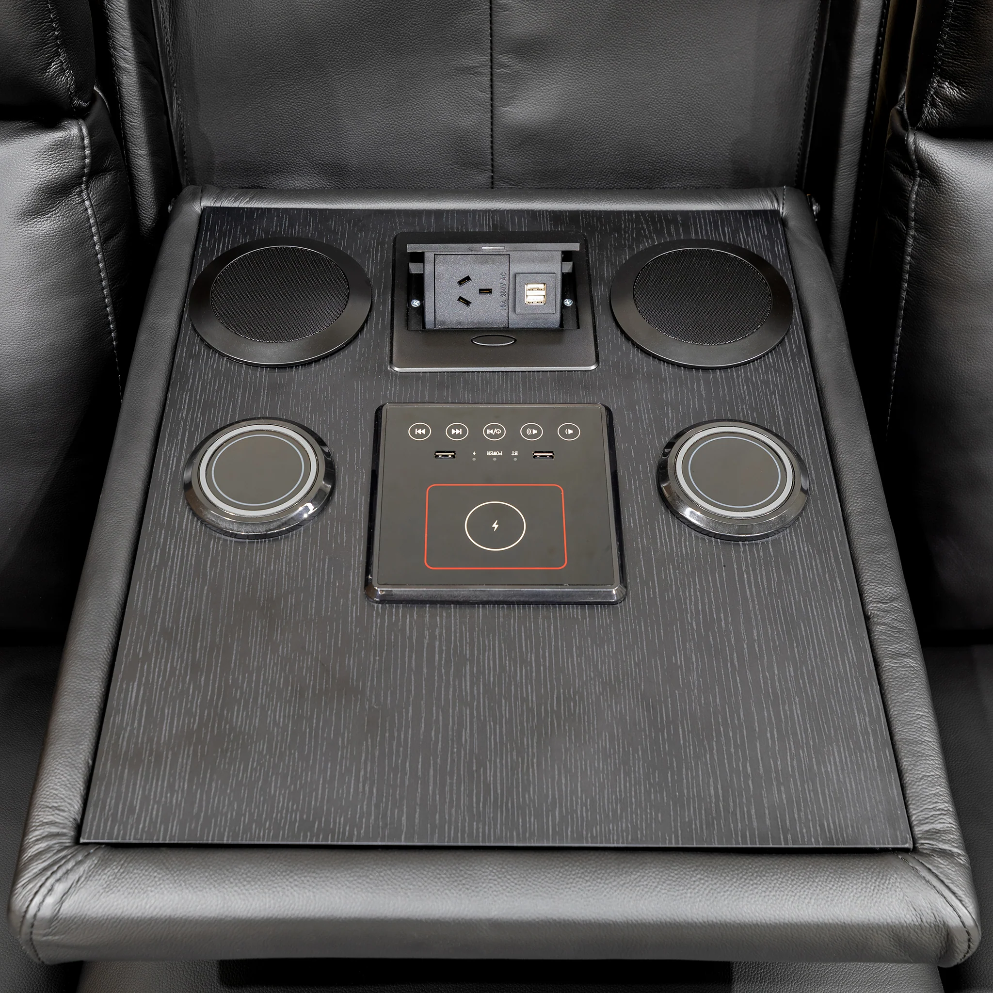 Xanadu Three Seater Dual Motor Electric Recliner Lounge - Black Leather - Image 33